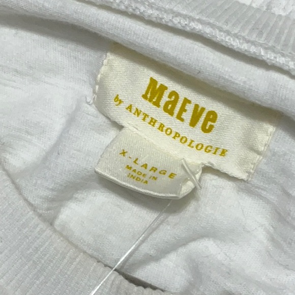 ANTHROPOLOGIE Maeve Smocked Muscle Top XL 19.5” + p2p White $48 Retail NWT - Picture 4 of 12